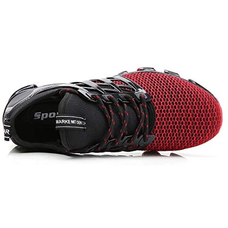 TSIODFO Sport Running Shoes for Mens Mesh Breathable Trail Runners Fashion Sneakers 8066 Red